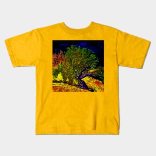 A photo of a colorful river delta taken from a satellite Kids T-Shirt